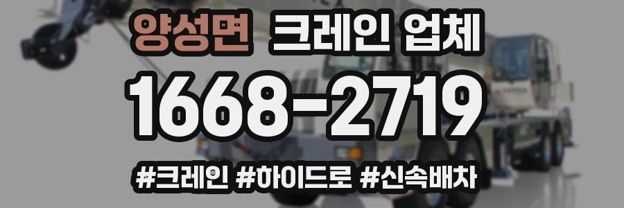 양성면 크레인 업체