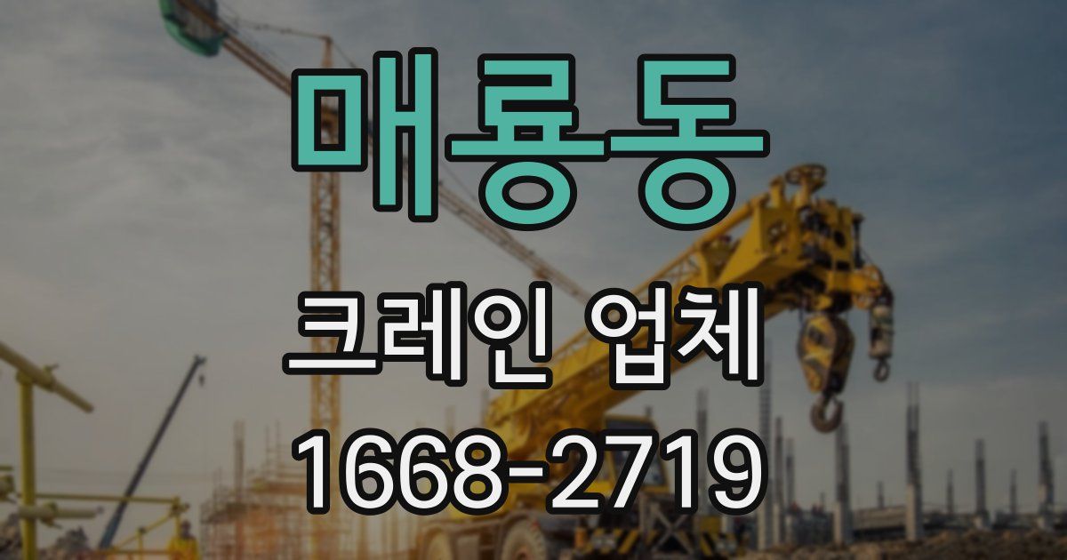 매룡동 크레인 업체