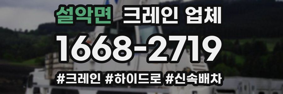 설악면 크레인 업체