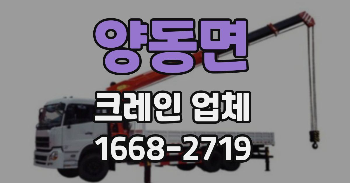 양동면 크레인 업체