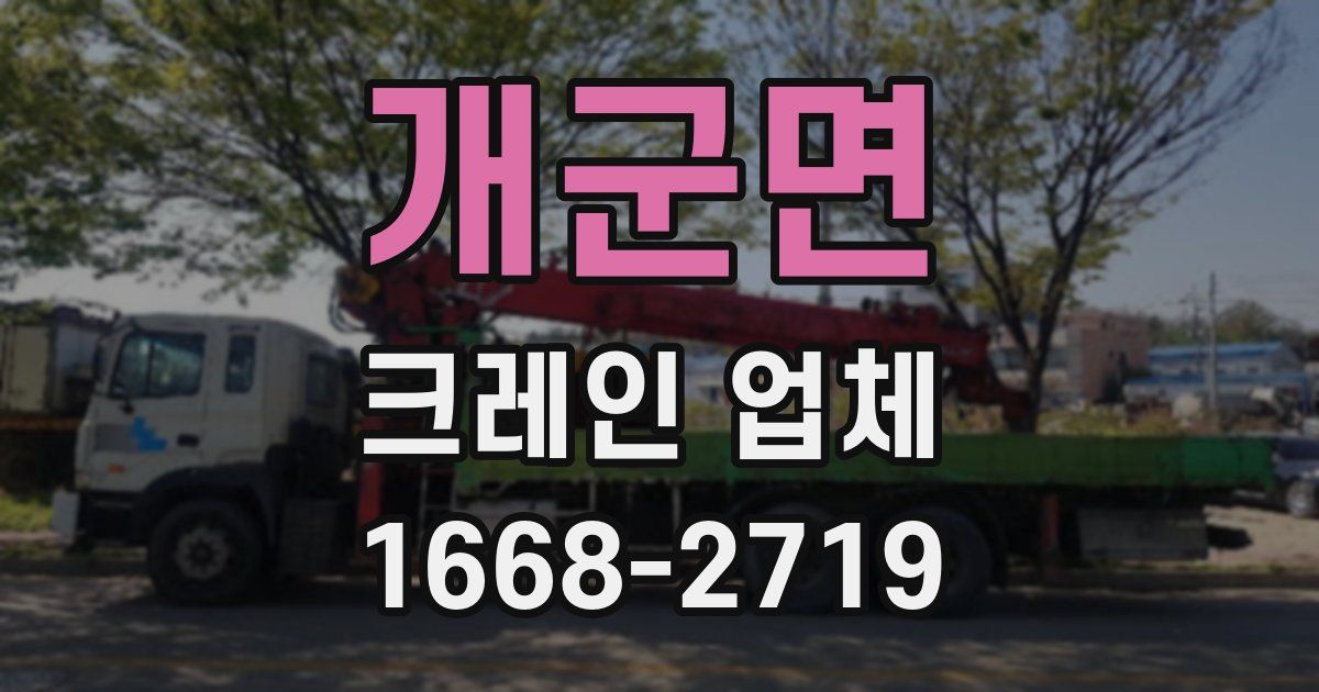 개군면 크레인 업체