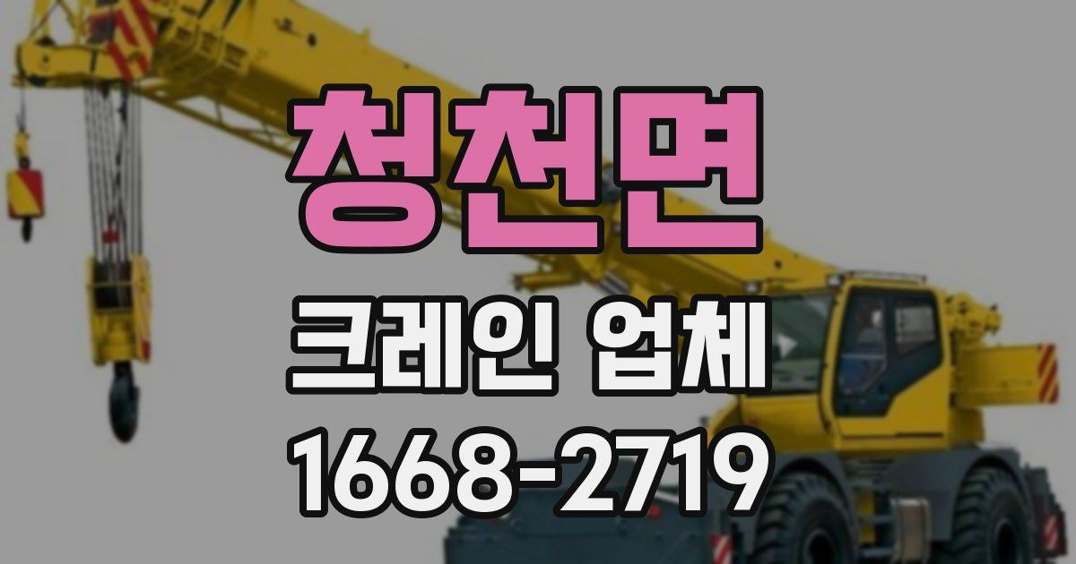 청천면 크레인 업체
