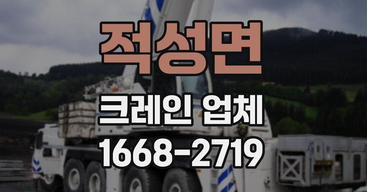 적성면 크레인 업체