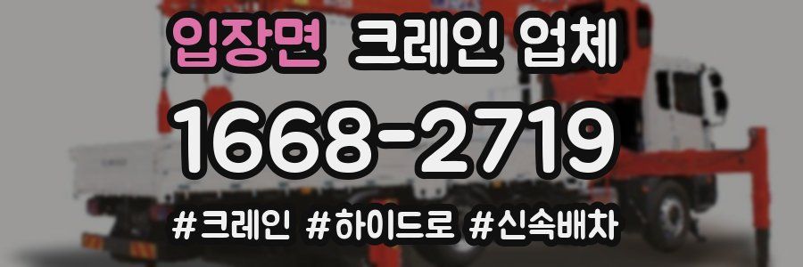 입장면 크레인 업체
