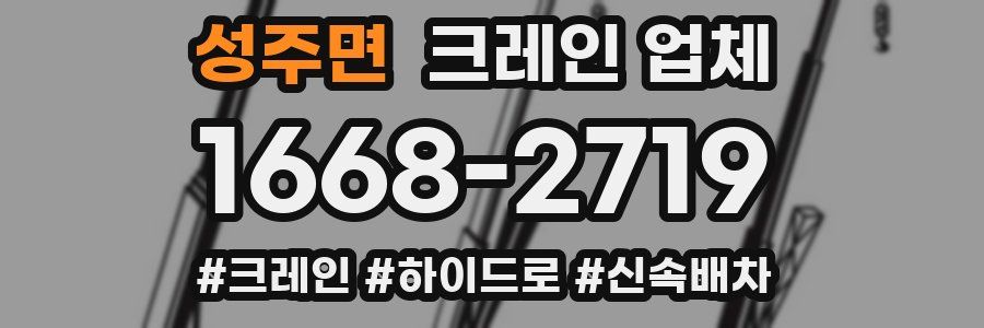성주면 크레인 업체