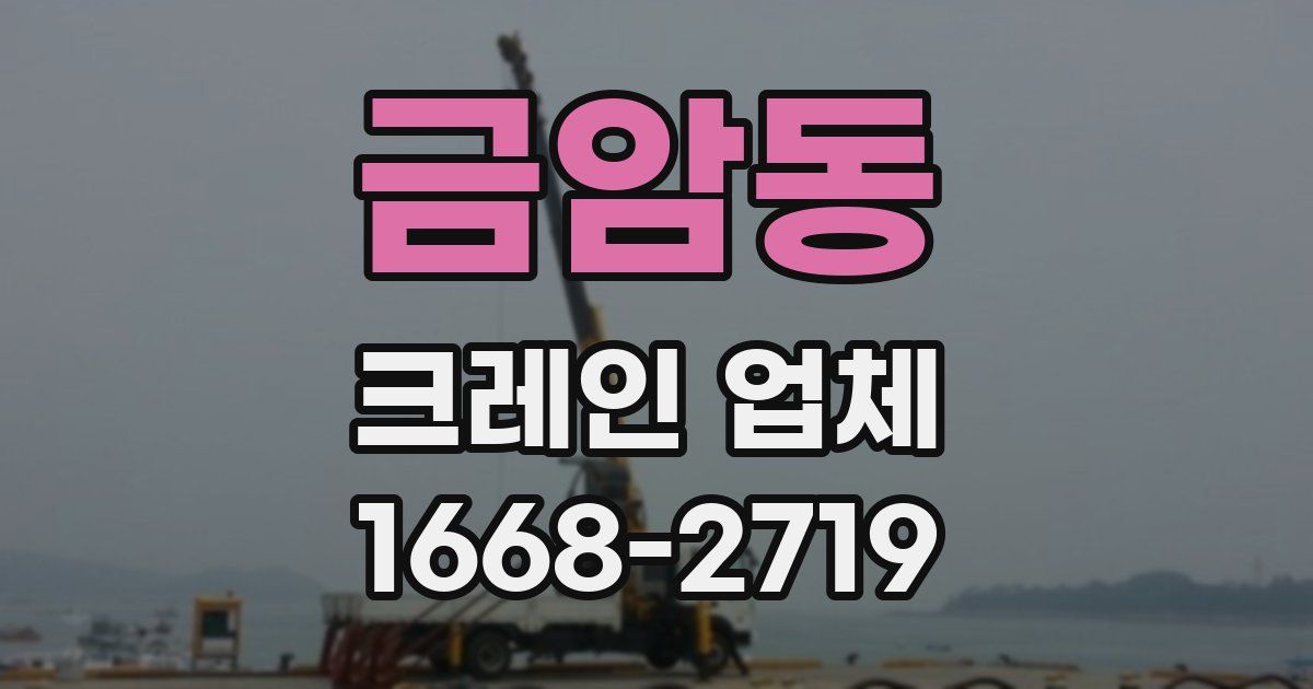 금암동 크레인 업체