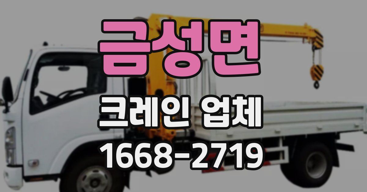 금성면 크레인 업체