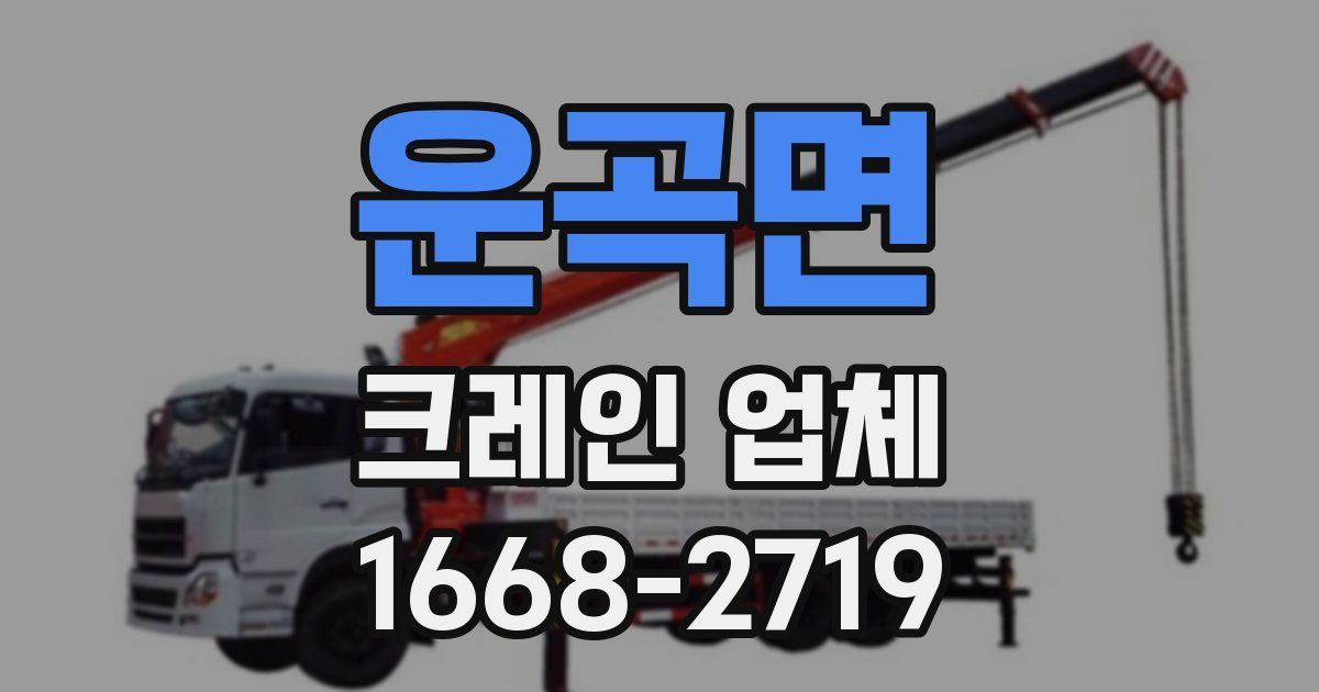 운곡면 크레인 업체