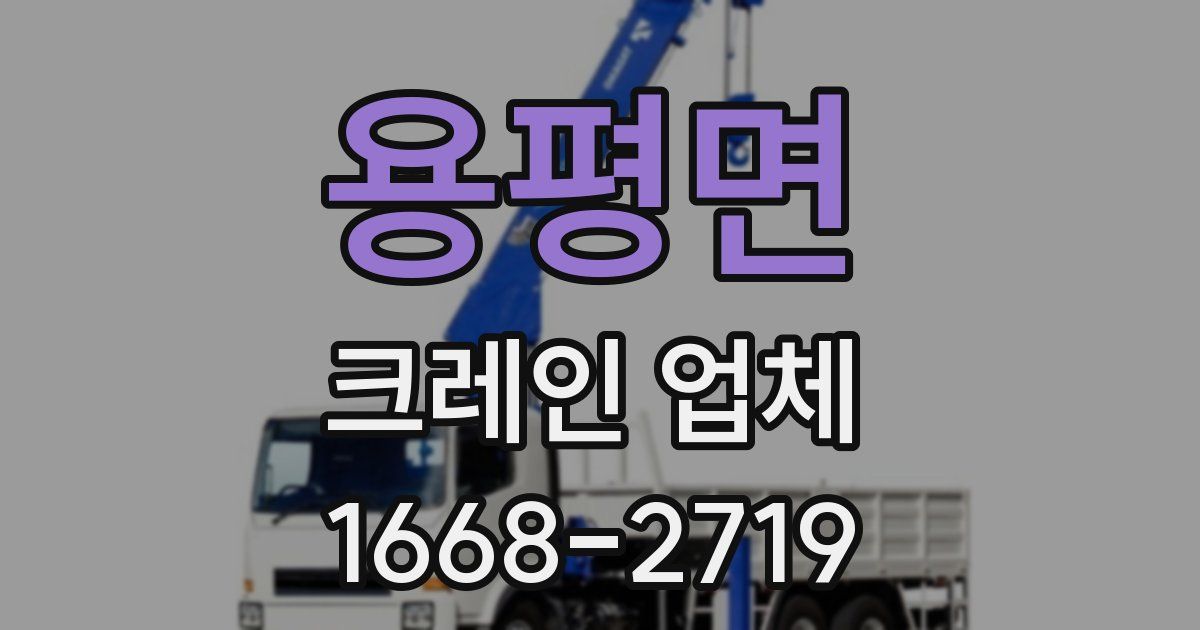 용평면 크레인 업체