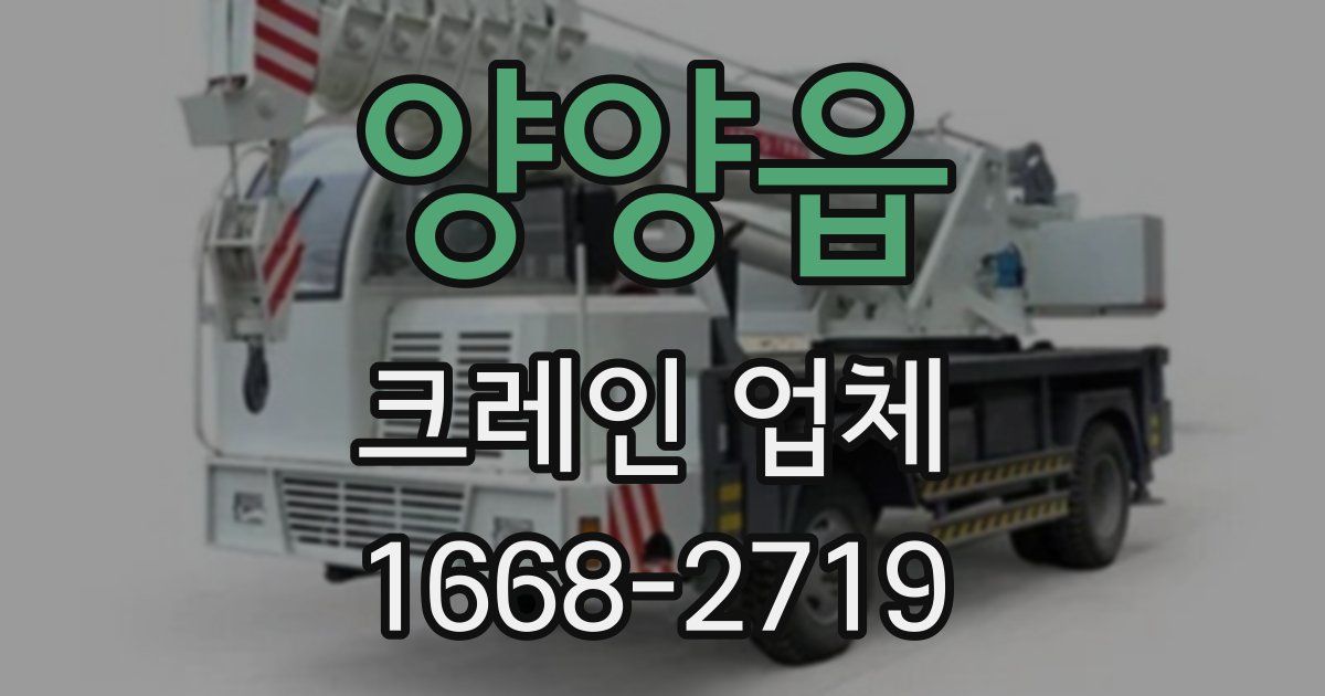 양양읍 크레인 업체