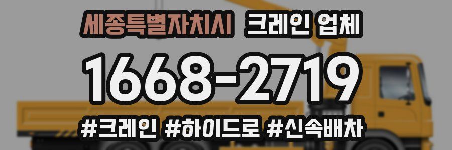 세종특별자치시 크레인 업체