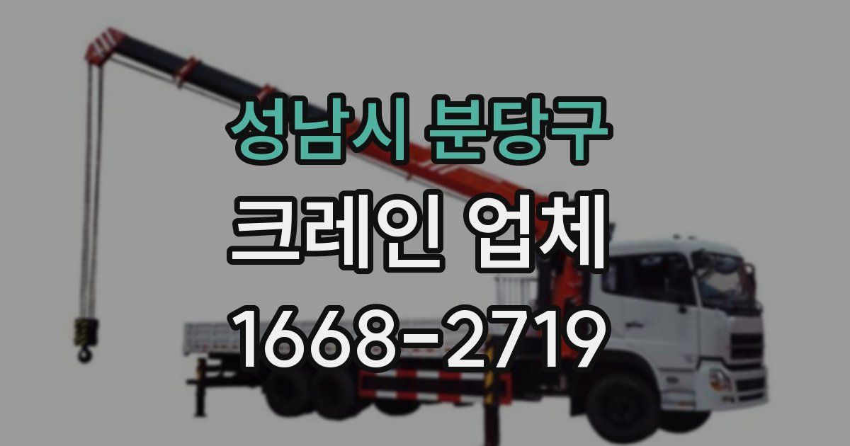 성남시 분당구 크레인 업체
