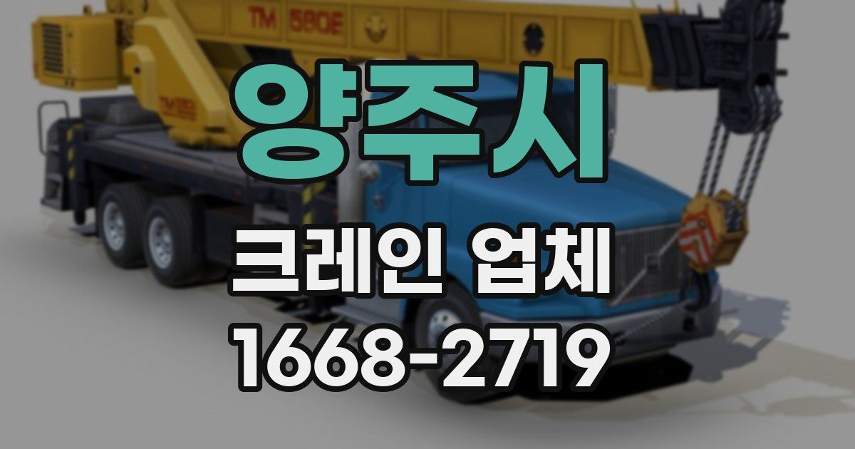 양주시 크레인 업체