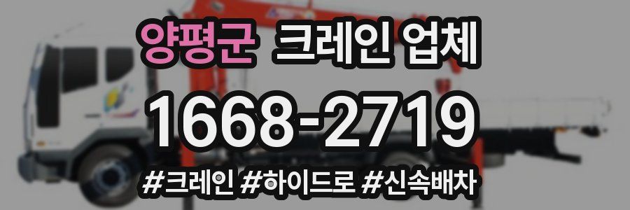 양평군 크레인 업체