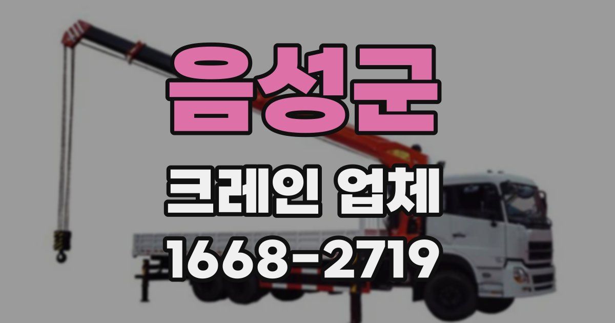 음성군 크레인 업체