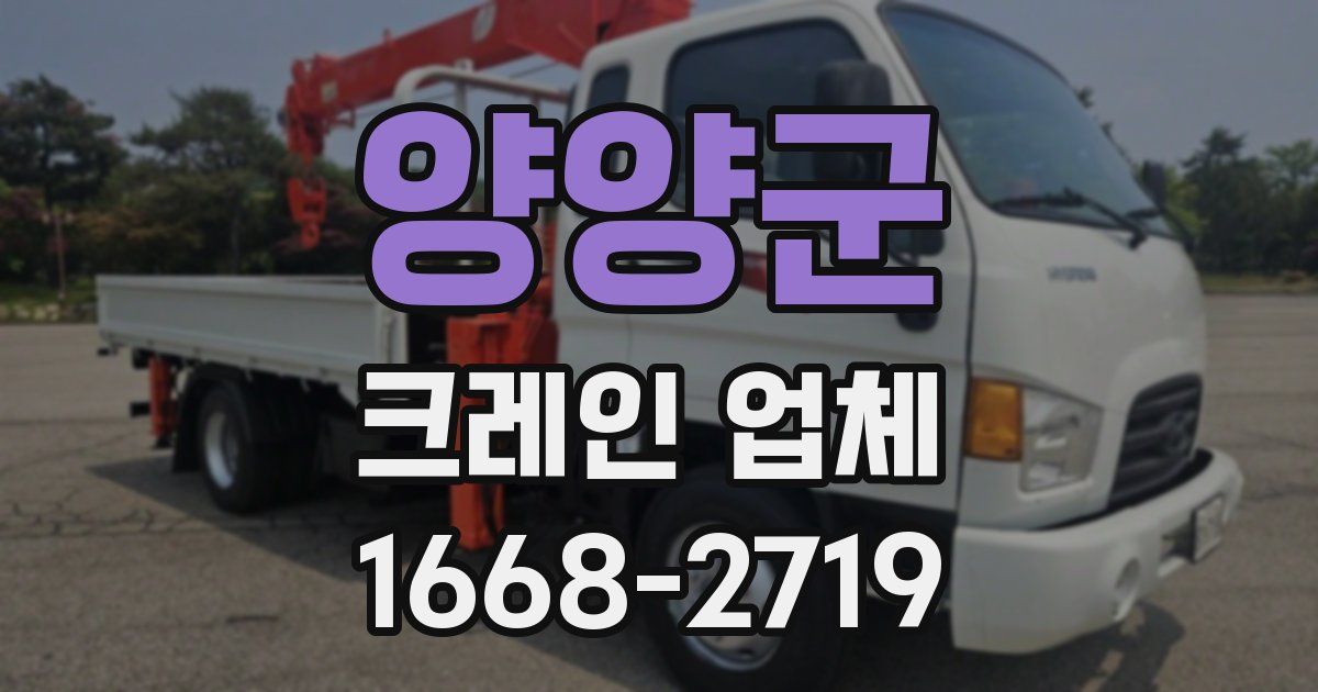 양양군 크레인 업체