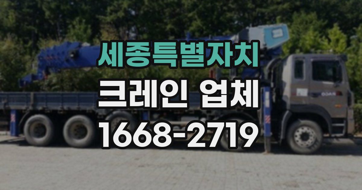 세종특별자치 크레인 업체