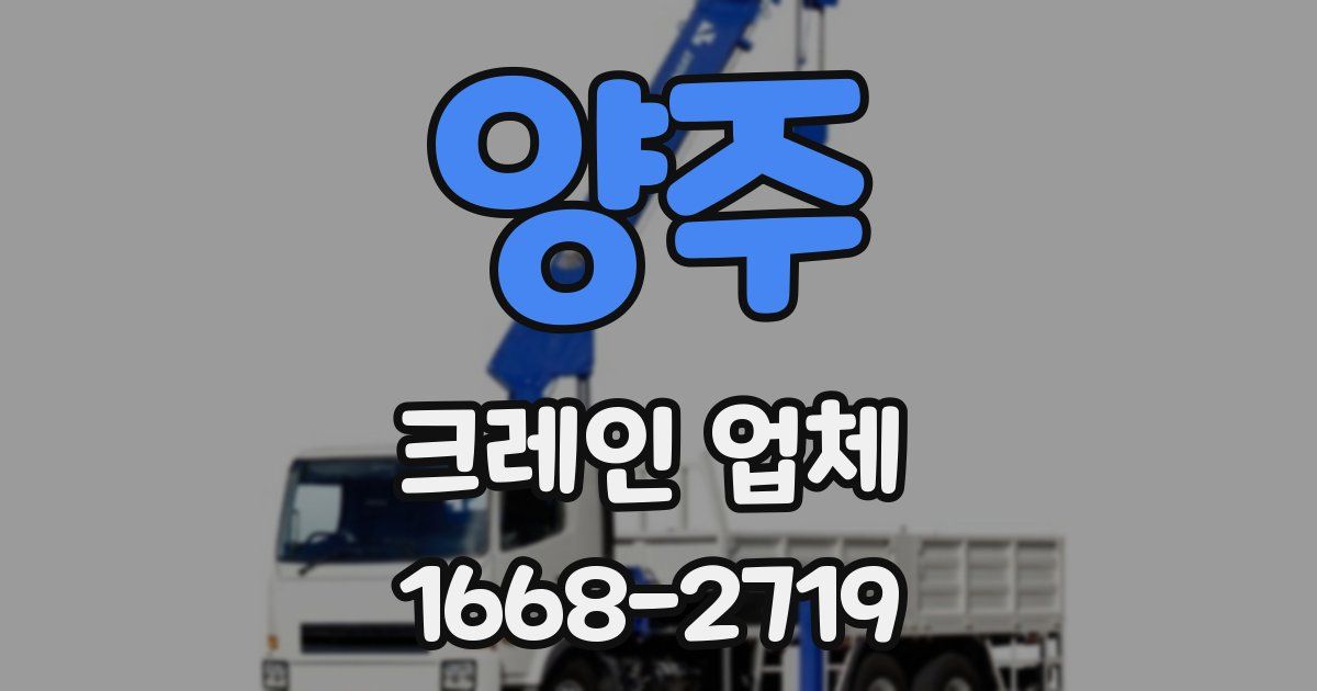 양주 크레인 업체