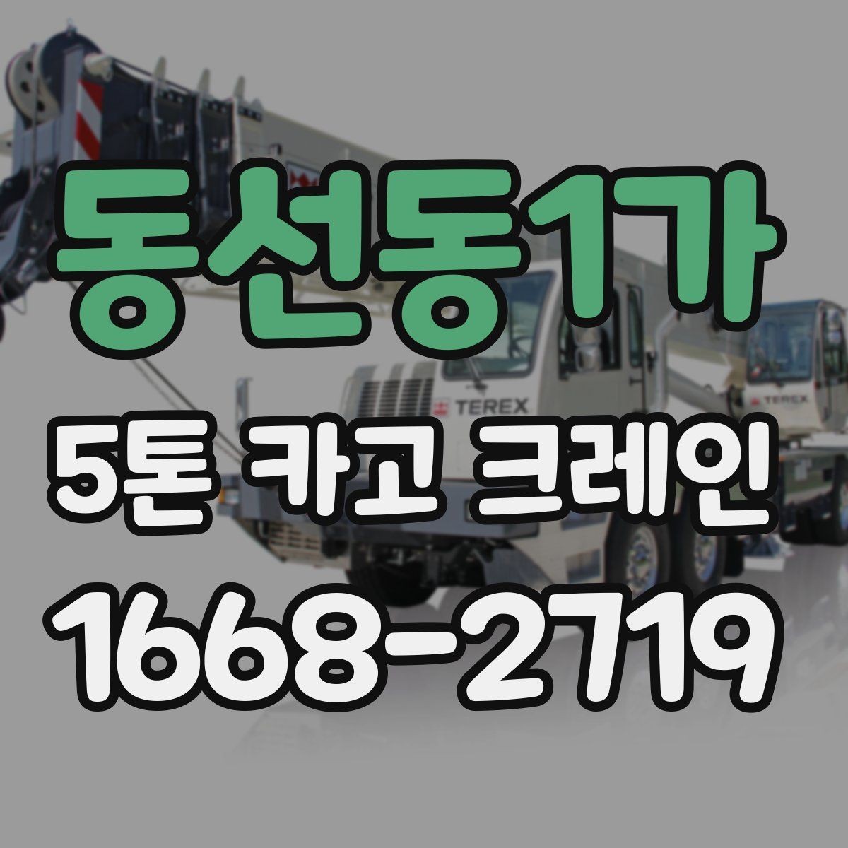 동선동1가 5톤 카고 크레인 장비 호출 전에 살펴볼 점
