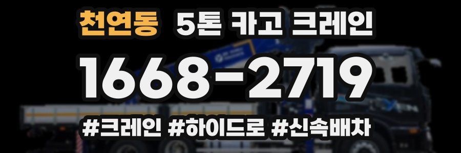 천연동 5톤 카고 크레인