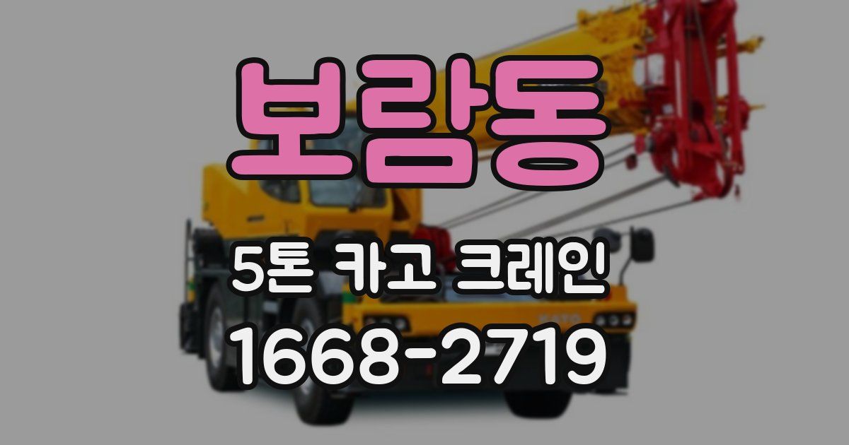 보람동 5톤 카고 크레인