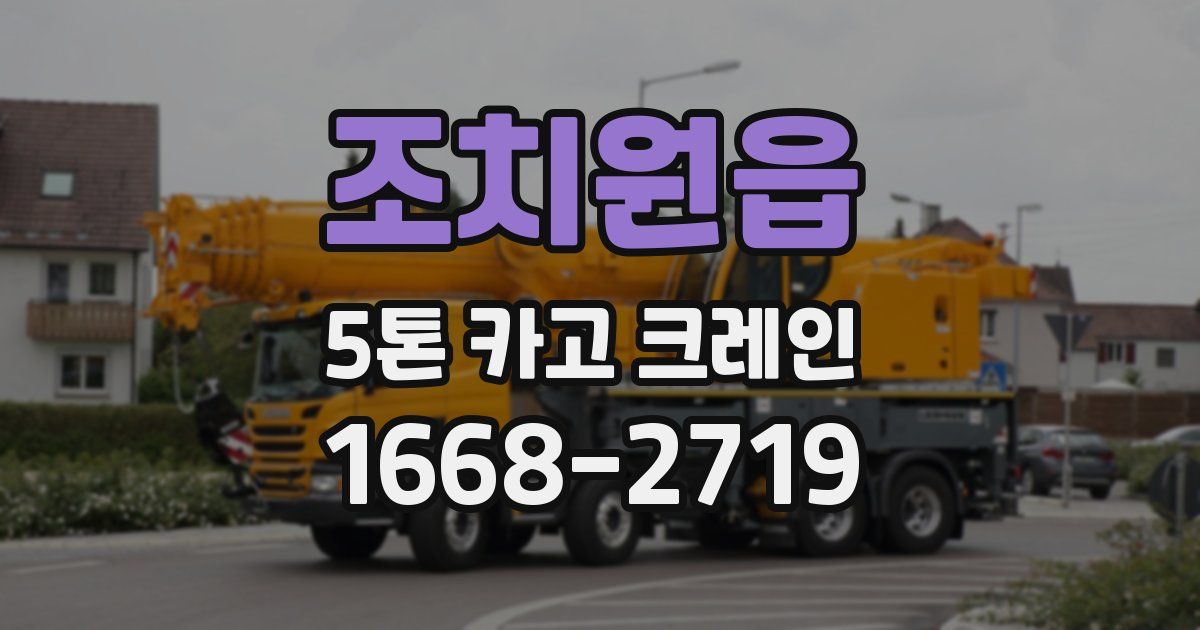 조치원읍 5톤 카고 크레인