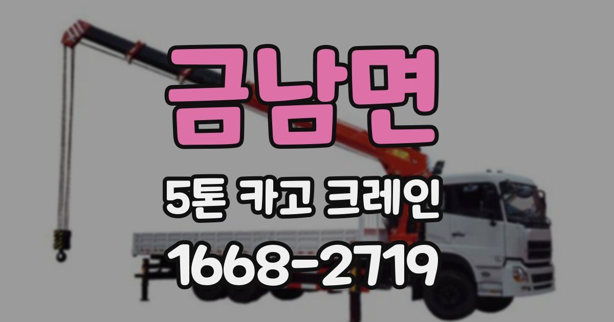 금남면 5톤 카고 크레인