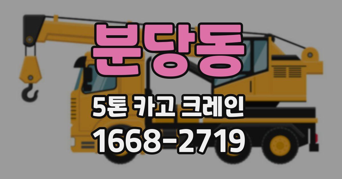 분당동 5톤 카고 크레인