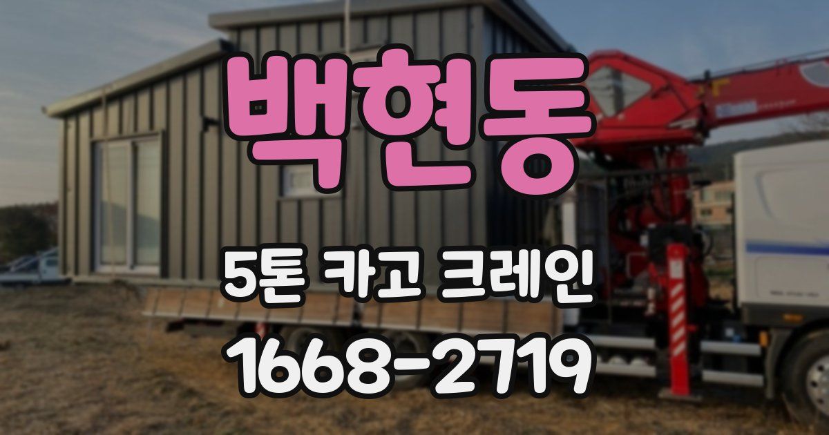 백현동 5톤 카고 크레인