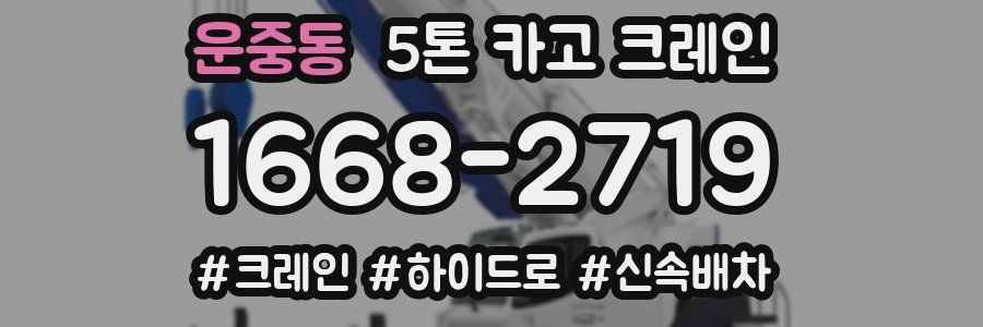 운중동 5톤 카고 크레인