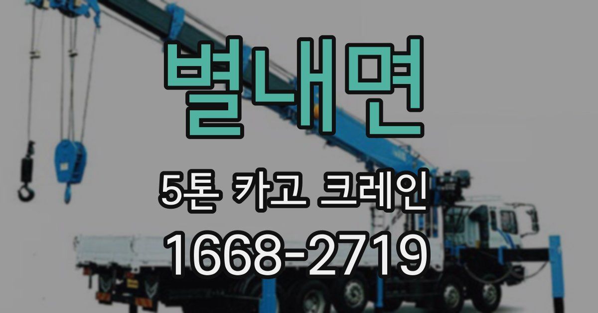 별내면 5톤 카고 크레인