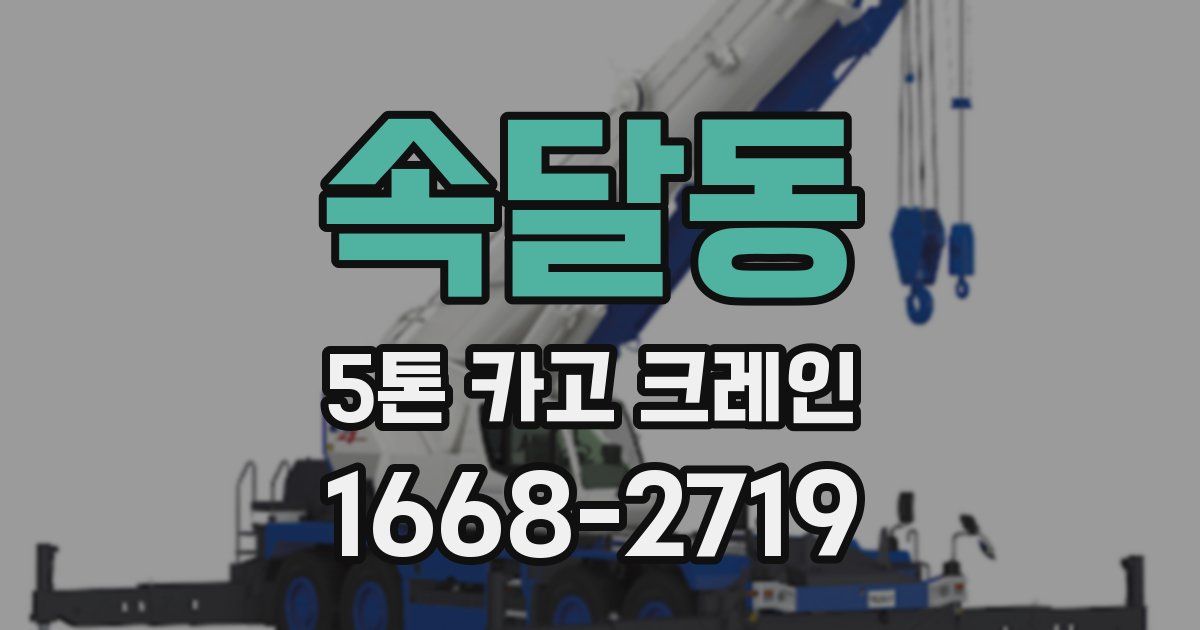 속달동 5톤 카고 크레인