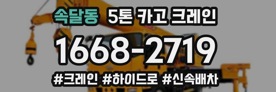 속달동 5톤 카고 크레인