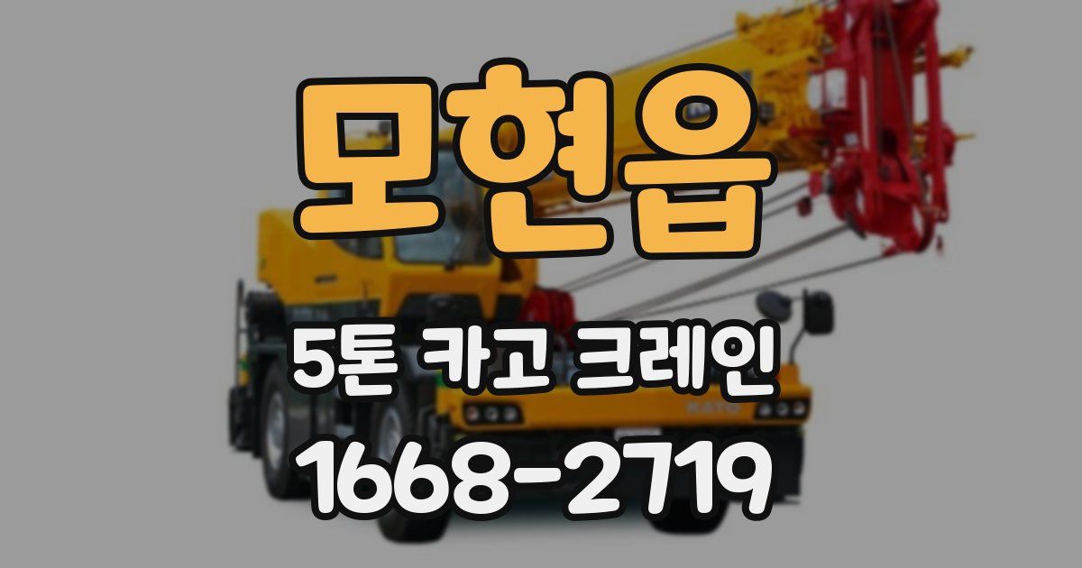 모현읍 5톤 카고 크레인