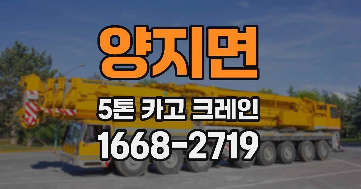 양지면 5톤 카고 크레인