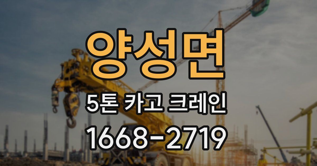 양성면 5톤 카고 크레인