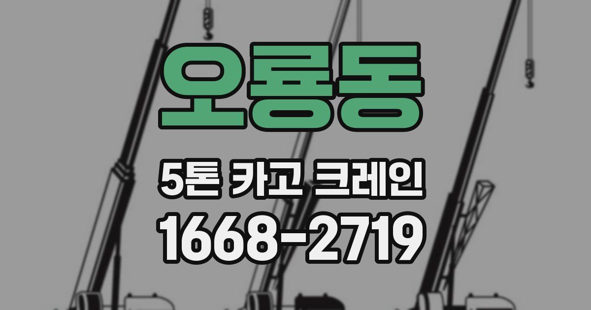 오룡동 5톤 카고 크레인