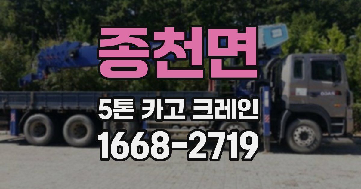 종천면 5톤 카고 크레인
