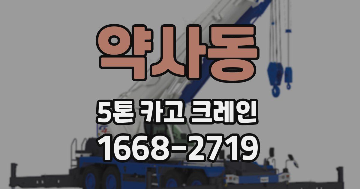 약사동 5톤 카고 크레인