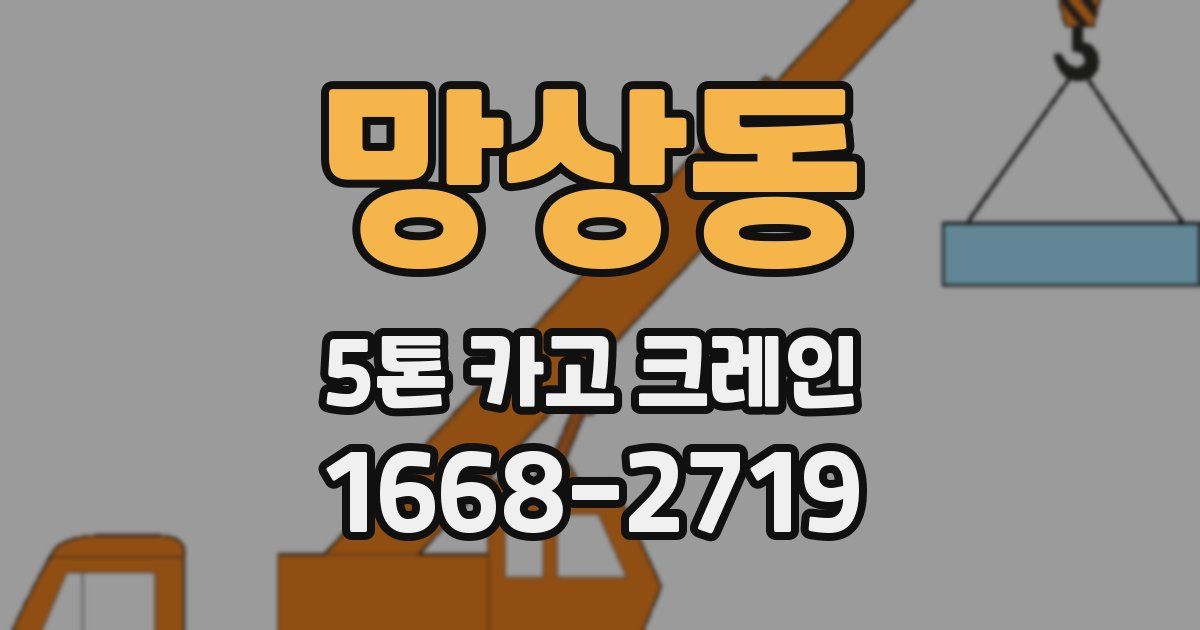 망상동 5톤 카고 크레인