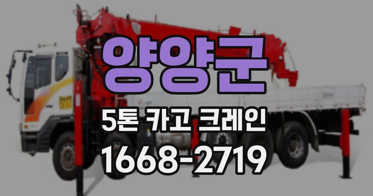 양양군 5톤 카고 크레인