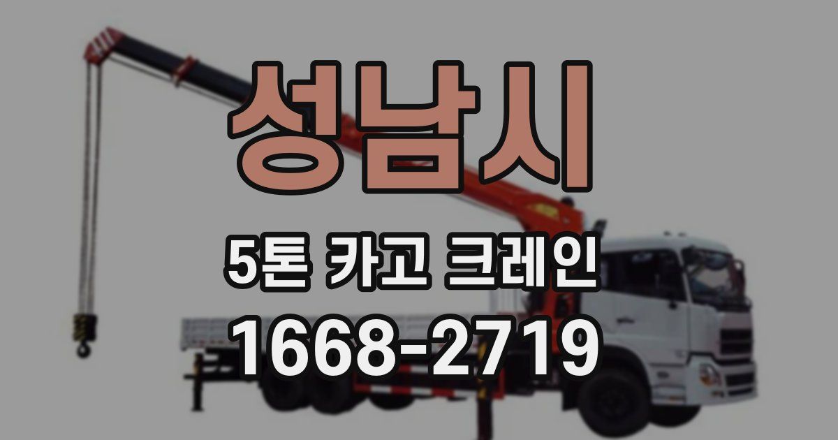 성남시 5톤 카고 크레인