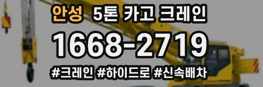 안성 5톤 카고 크레인