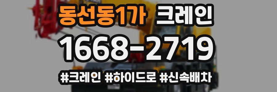 동선동1가 크레인 작업