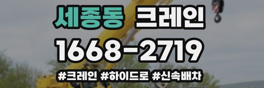 세종동 크레인 작업