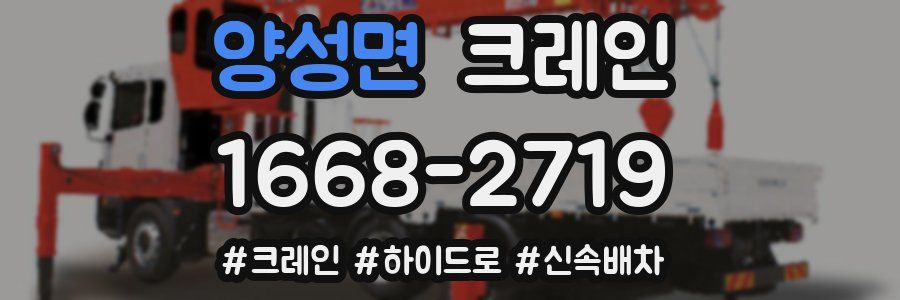 양성면 크레인 작업