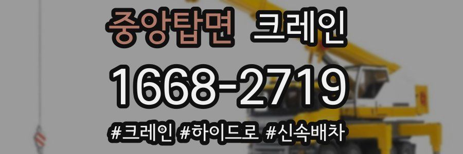 중앙탑면 크레인 작업