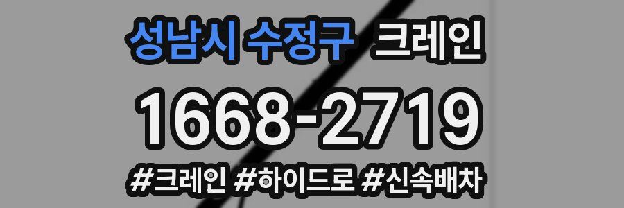 성남시 수정구 크레인 작업
