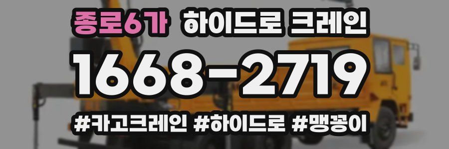 종로6가 하이드로 크레인