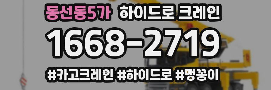 동선동5가 하이드로 크레인